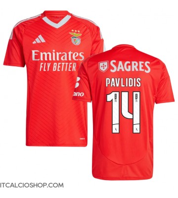 Benfica Vangelis Pavlidis #14 Prima Maglia 2024-25 Manica Corta